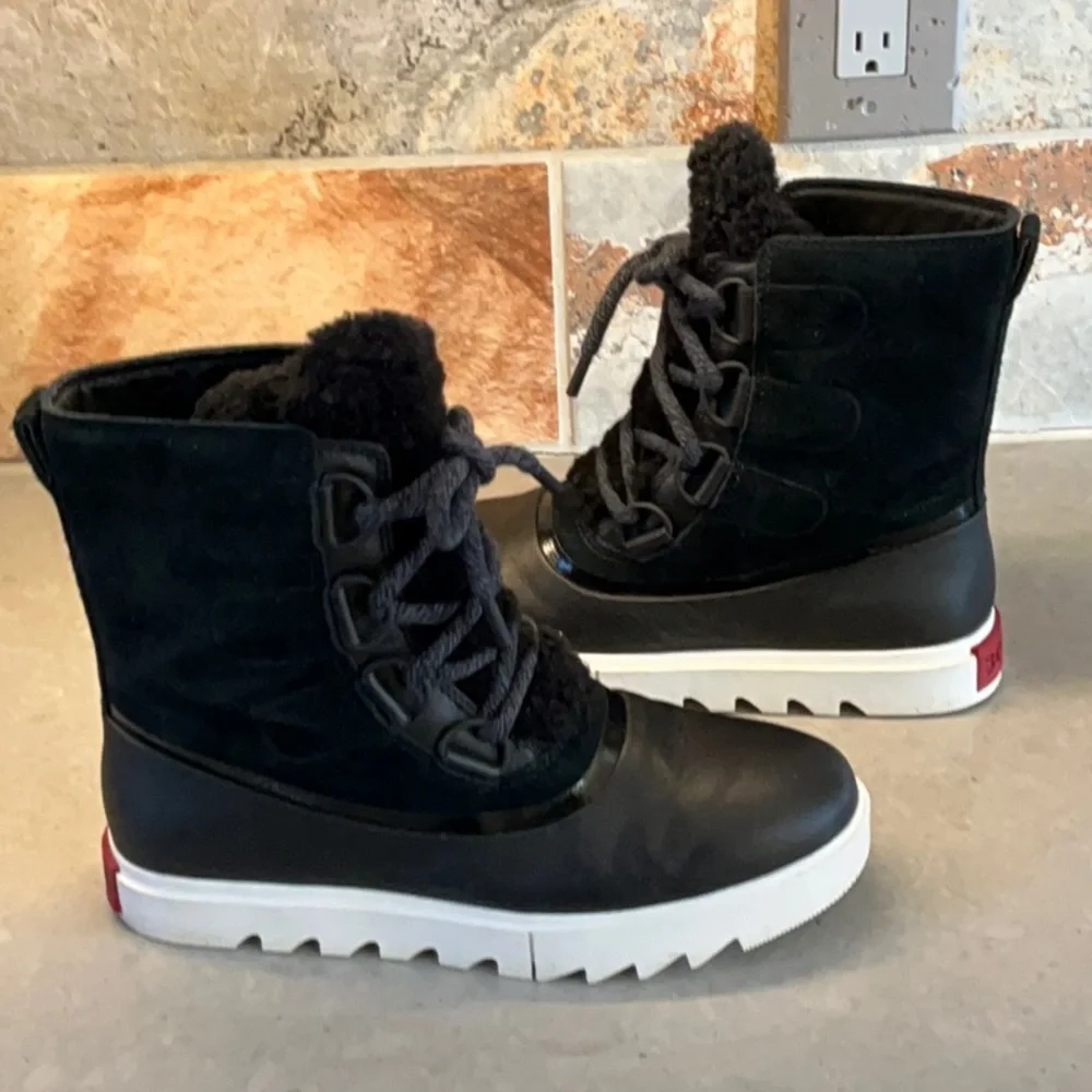 Sorel Joan of Artic Next Lite WP Boot- Black/Sea Salt- Size 9